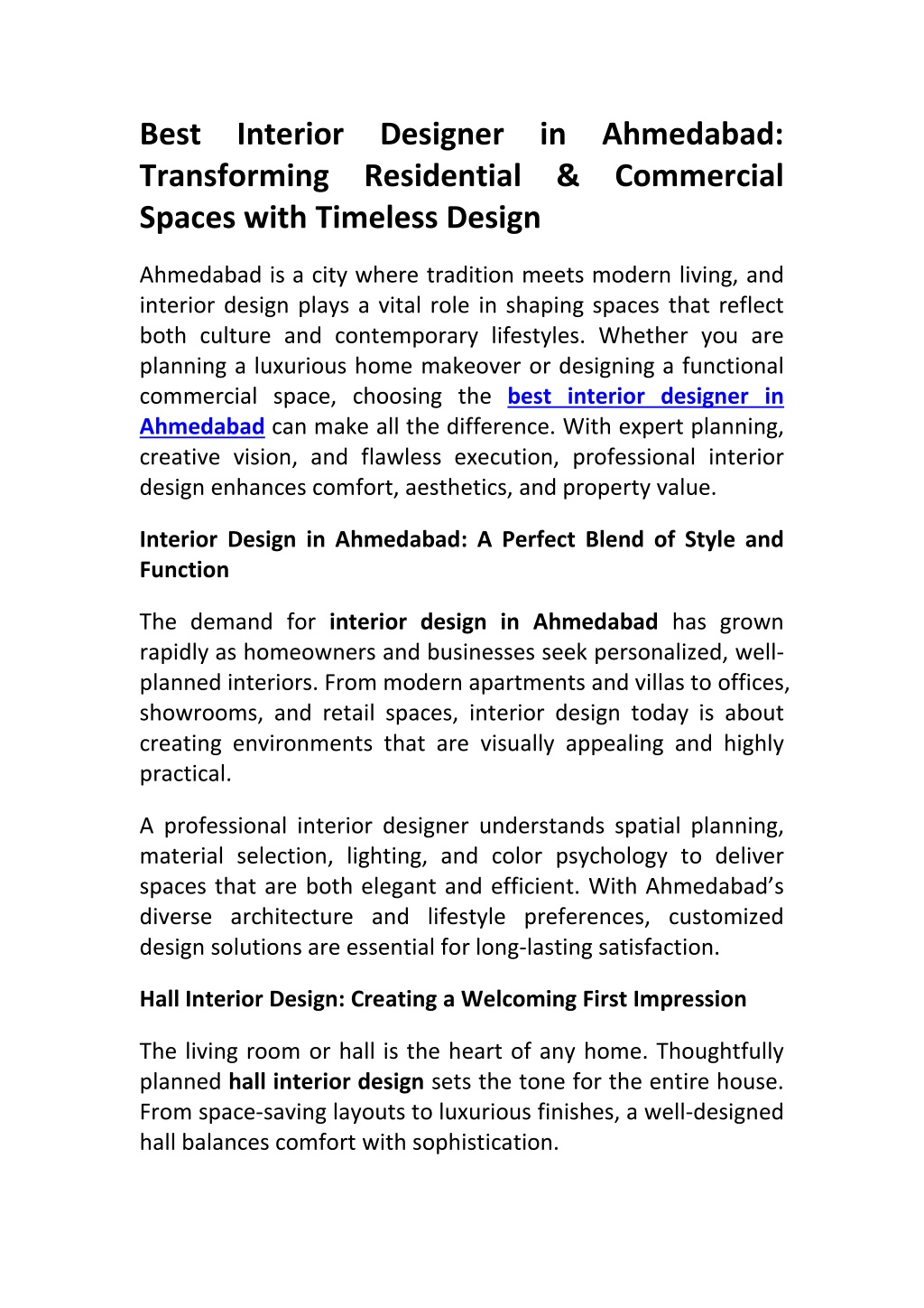 PPT - Residential Interior Designer in Ahmedabad Design Spaces by ...