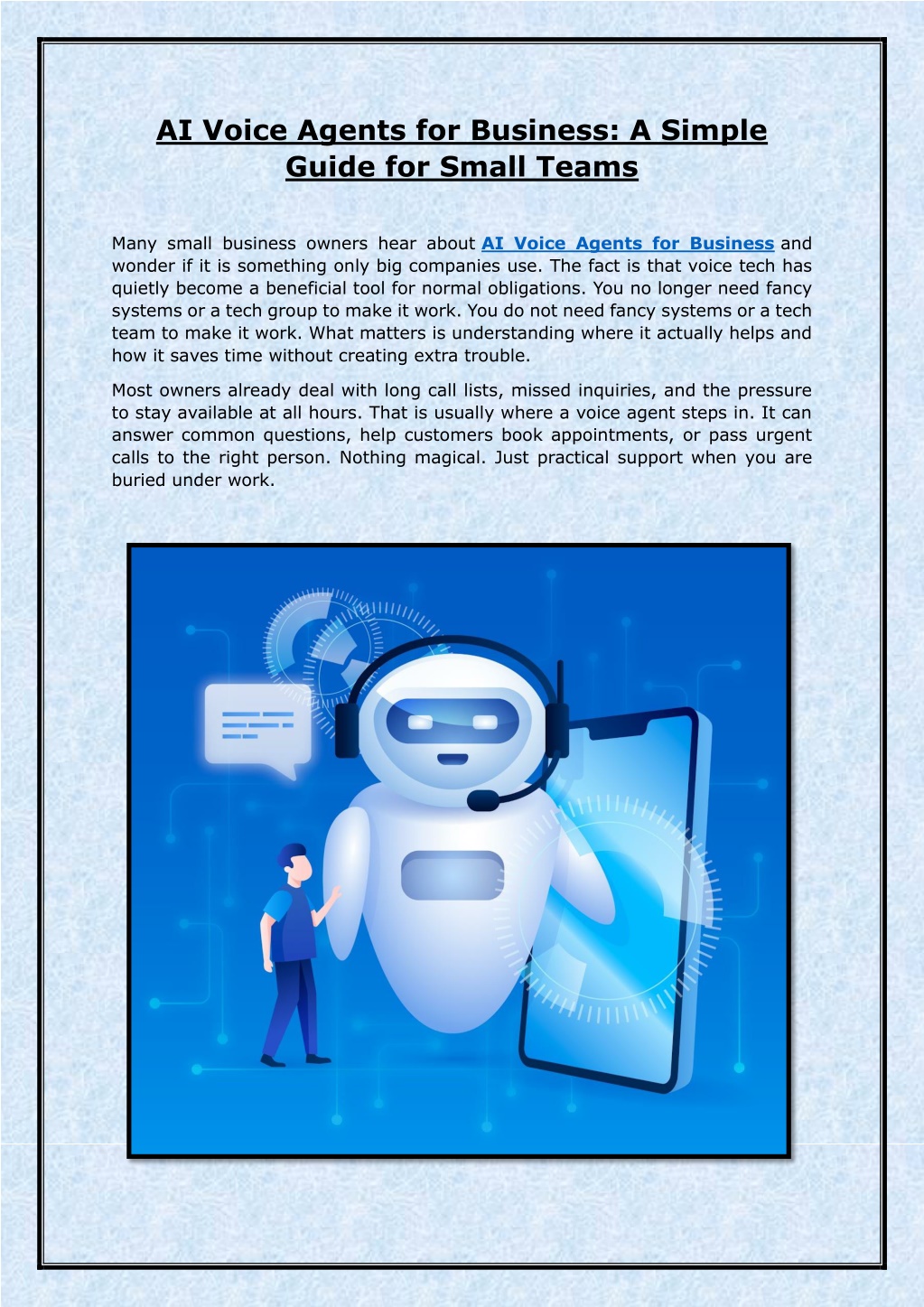 PPT - AI Voice Agents for Business: A Simple Guide for Small Teams ...