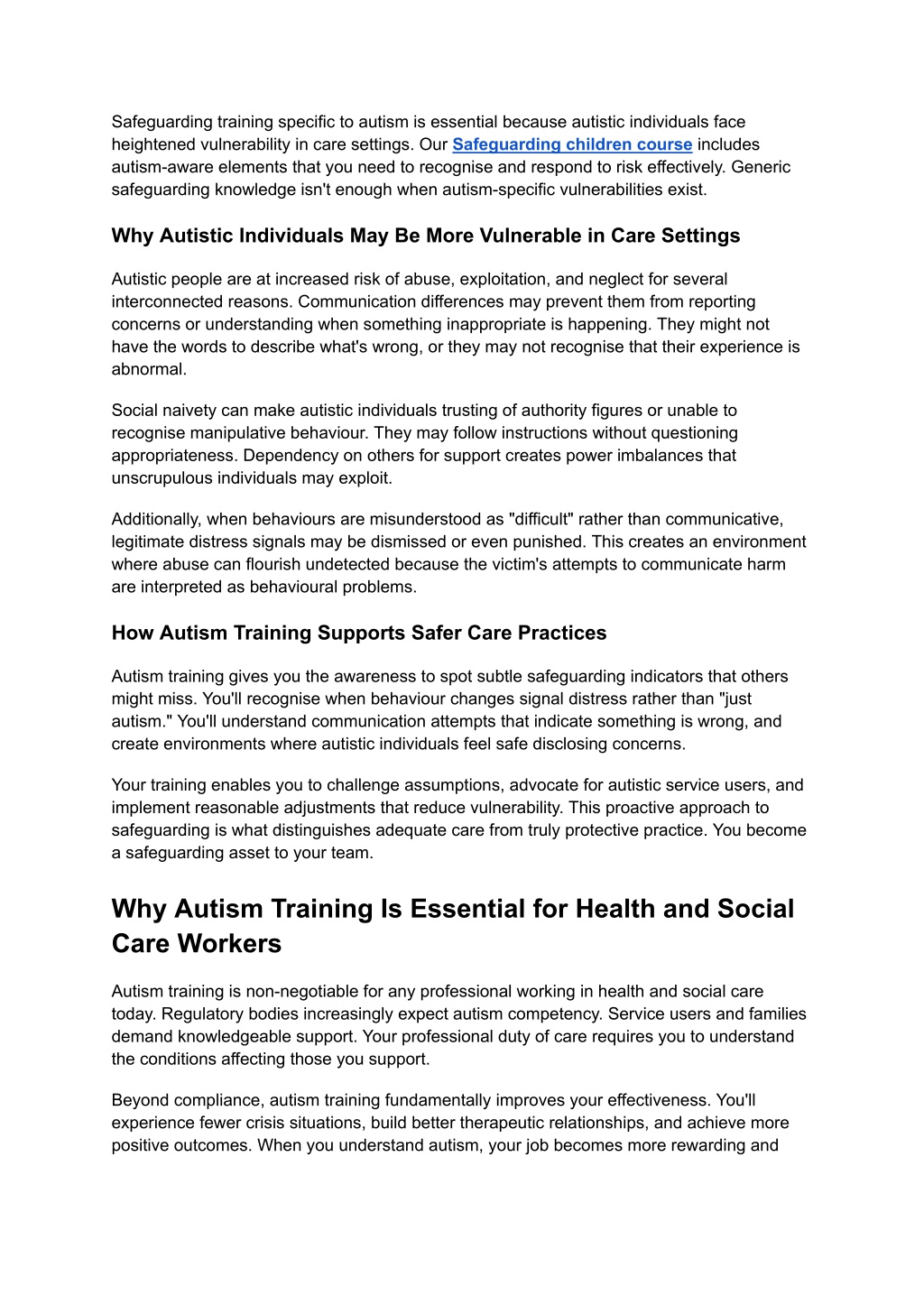 PPT - Why Autism Training Is Important in Health and Social Care ...