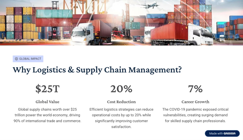 PPT - Certificate in Logistics and Supply Chain Management PowerPoint ...