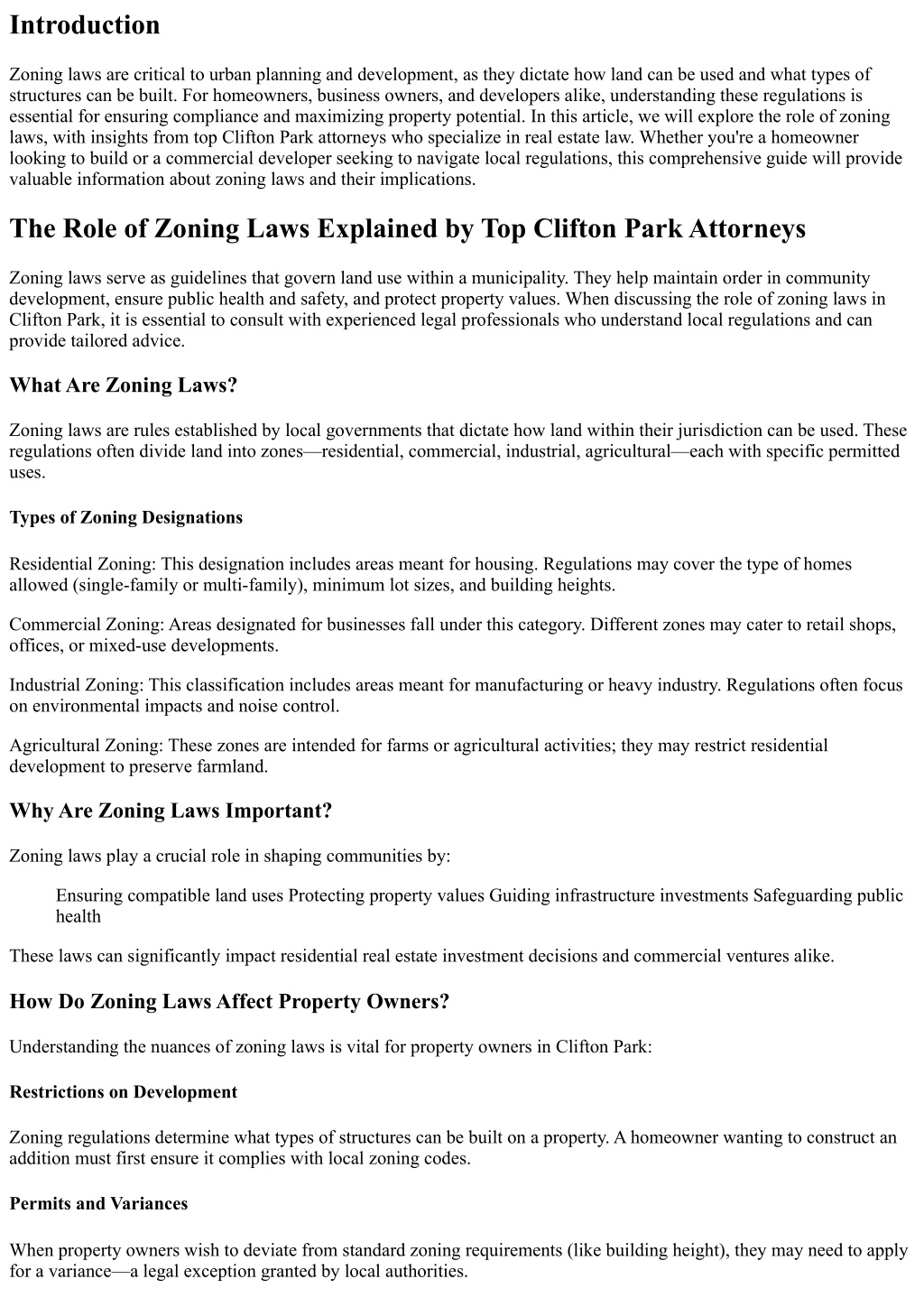 PPT - The Role of Zoning Laws Explained by Top Clifton Park Attorneys ...