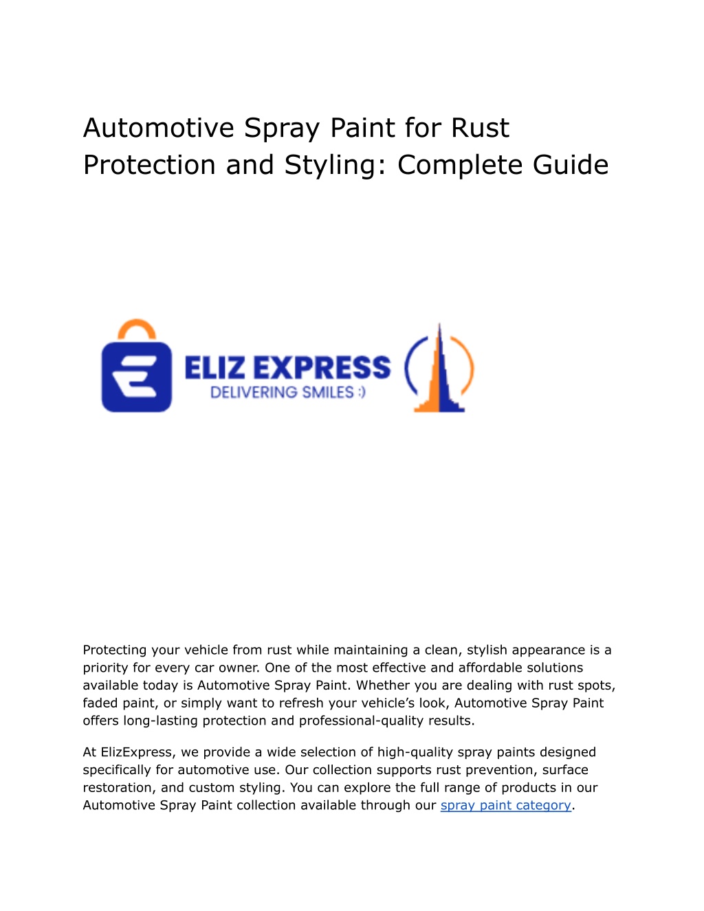 PPT - Automotive Spray Paint for Rust Protection and Styling Complete ...