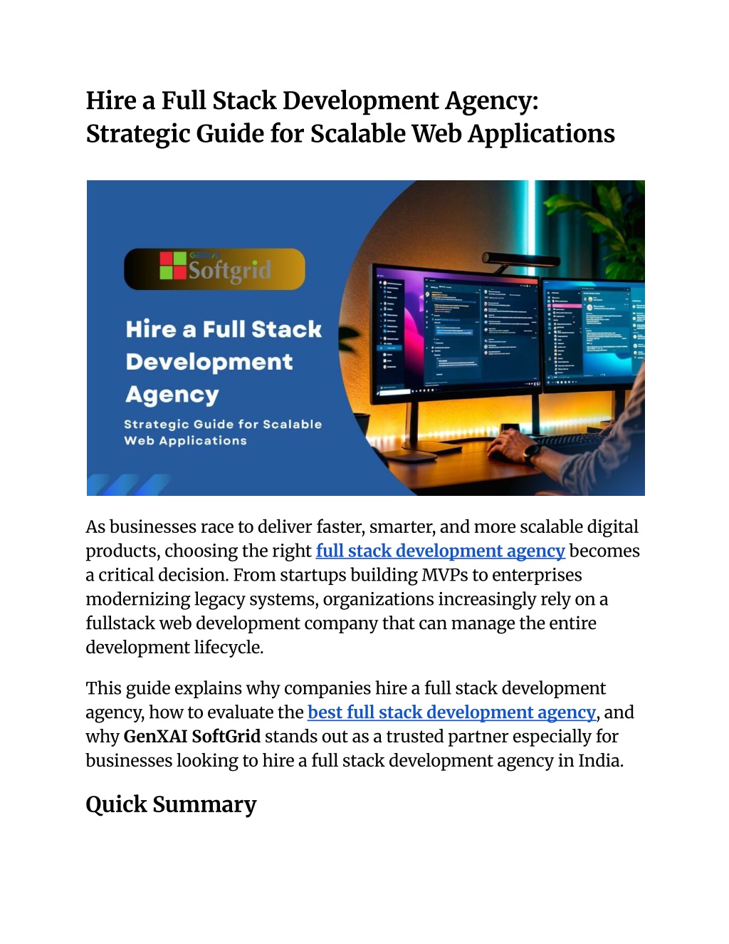 PPT - Hire a Full Stack Development Agency_ Strategic Guide for ...