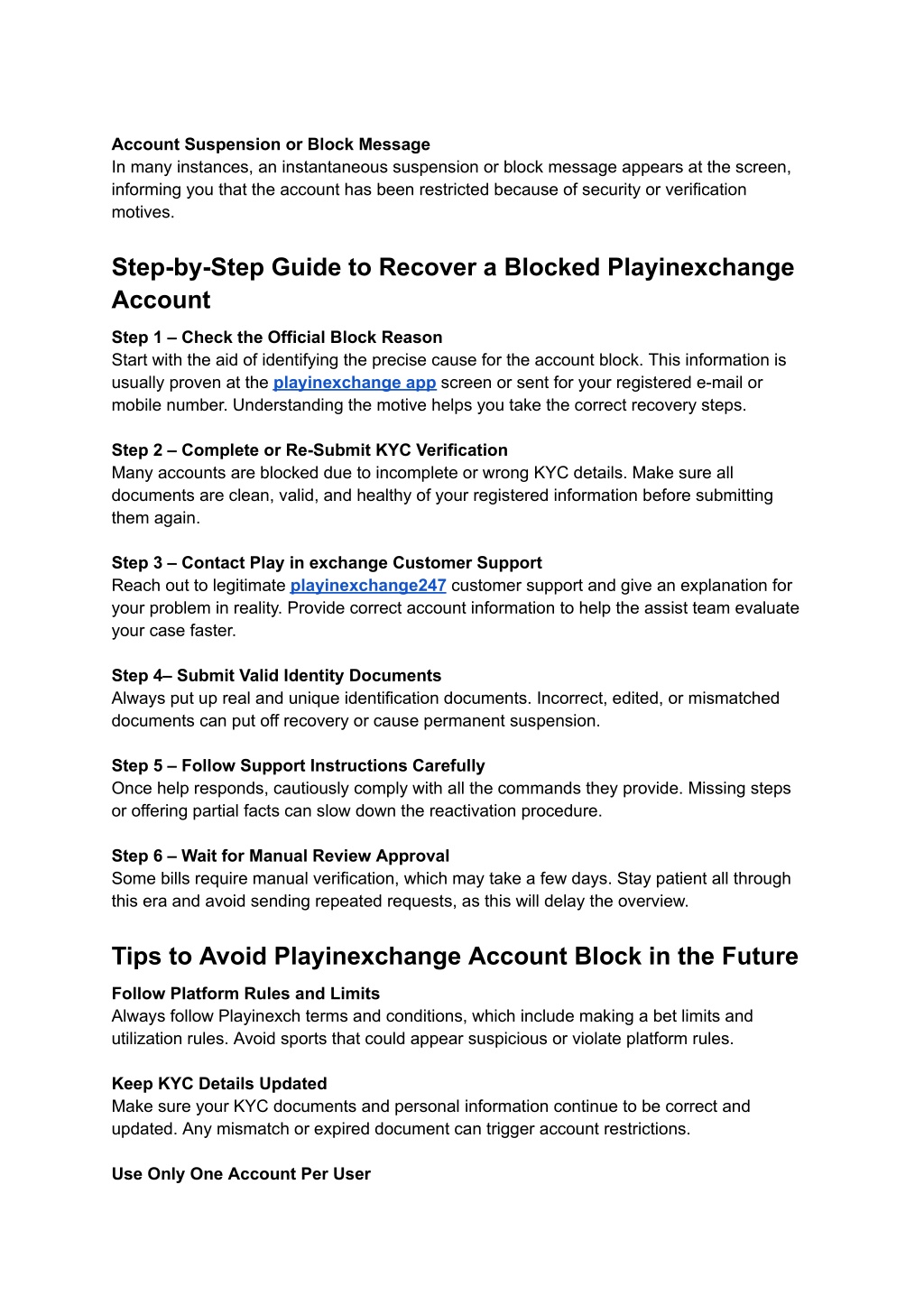 PPT - Playinexchange Account Blocked? Recovery Guide Step by Step ...