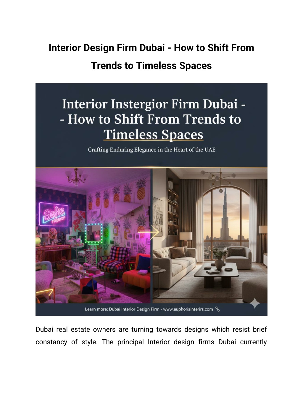 PPT - Interior Design Firm Dubai - How to Shift From Trends to Timeless ...