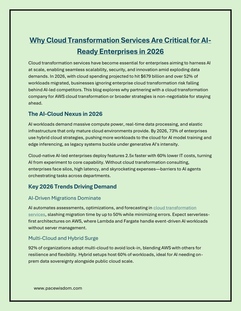 PPT - Why Cloud Transformation Services Are Critical for AI-Ready ...