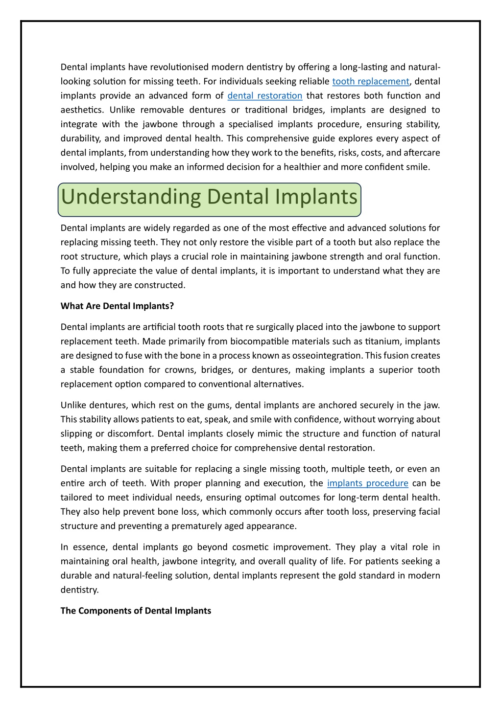 PPT - Comprehensive Guide to Dental Implants for Better Smiles ...