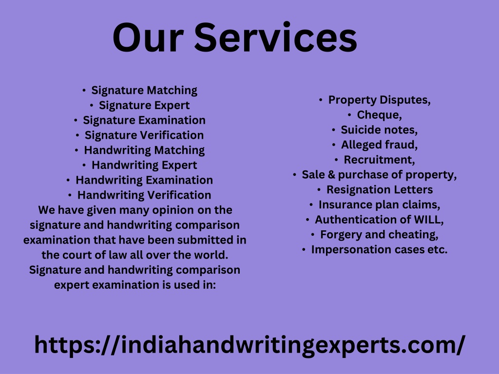 PPT - handwriting examination services india -J. K. Consultancy ...