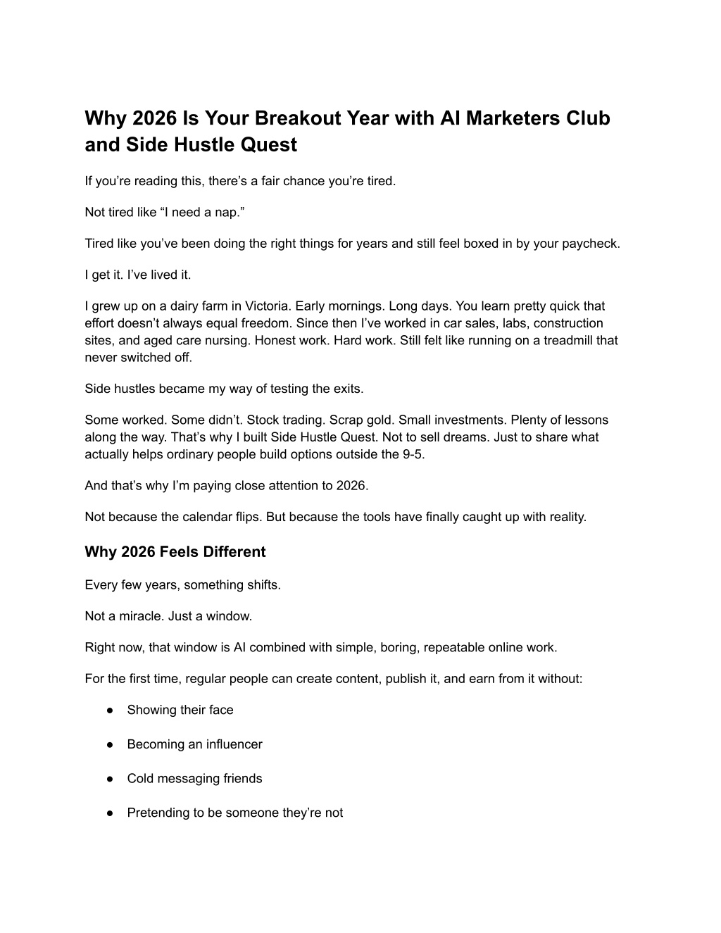 PPT - Why 2026 Is Your Breakout Year with AI Marketers Club and Side ...