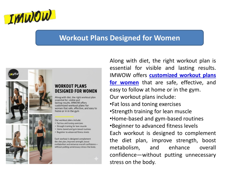 PPT - Customized Diet & Workout Plans for Women (IMWOW) PowerPoint ...