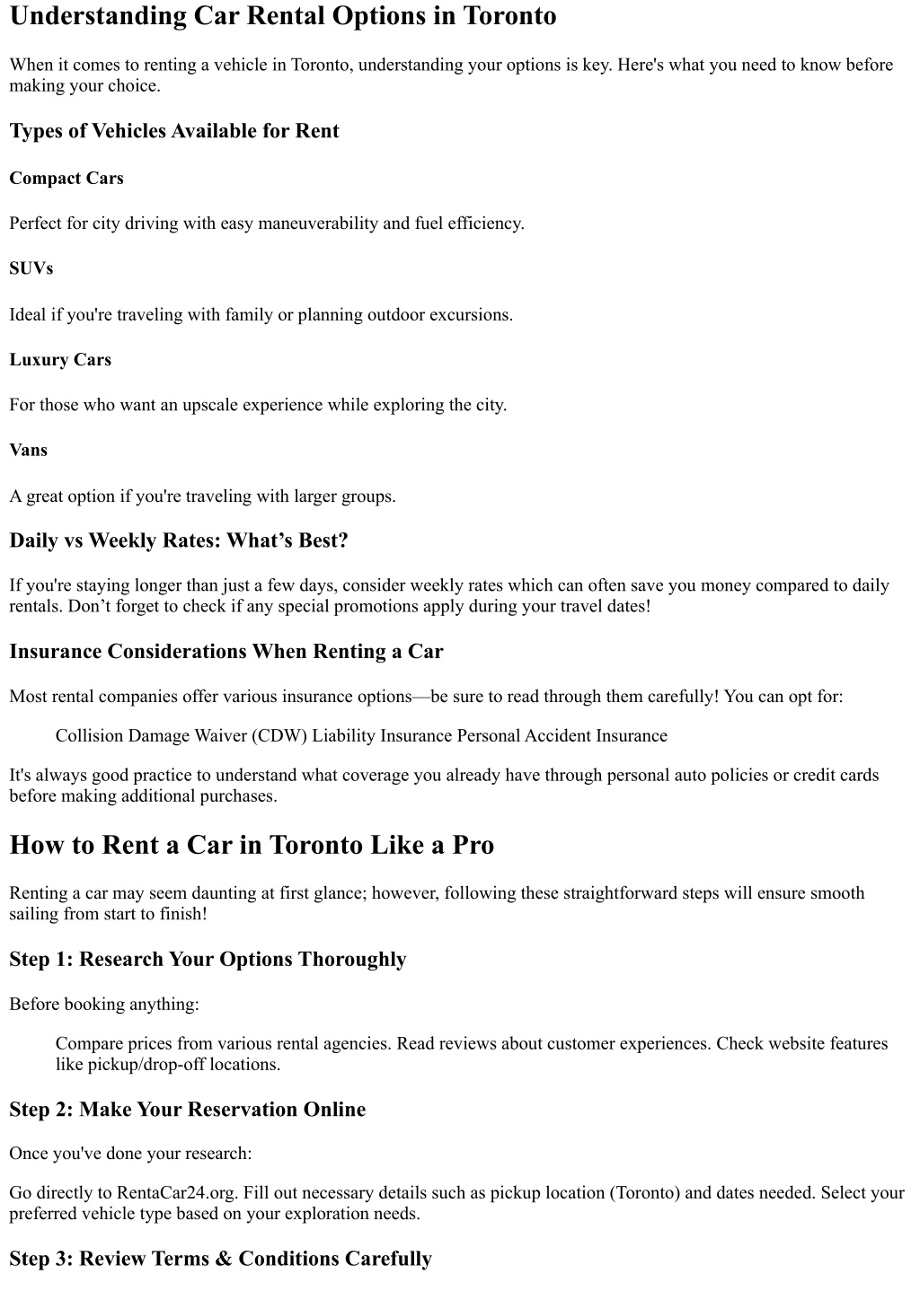 PPT - Exploring Beyond Downtown: A Guide to Renting a Car in Toronto ...