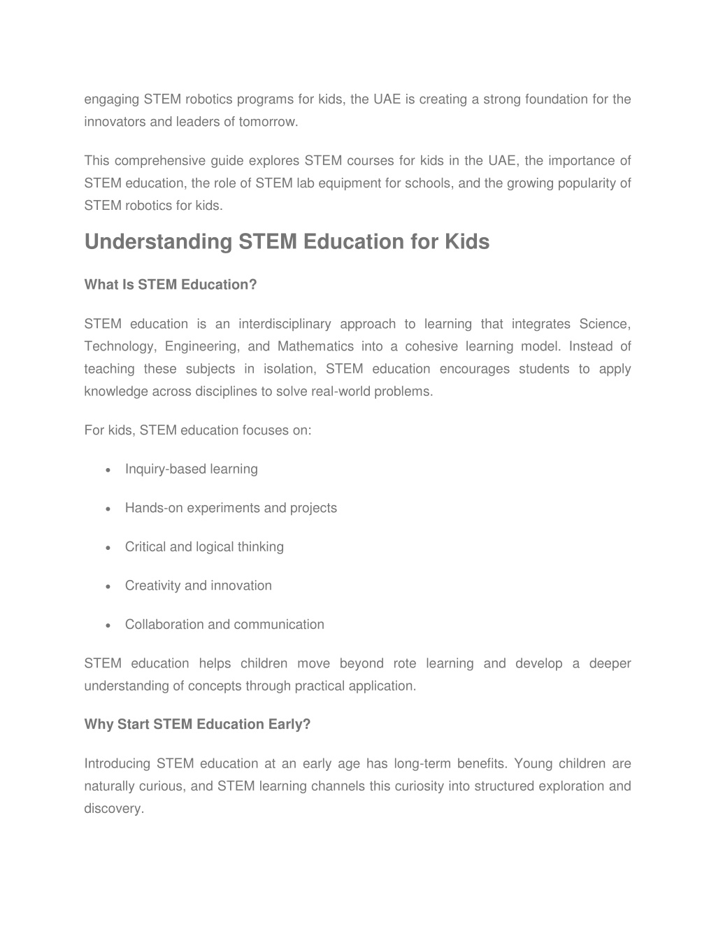 PPT - STEM Courses for Kids in UAE - A Complete Guide to STEM Education ...