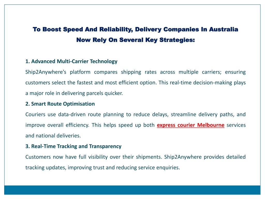 Speed Af Delivery Rates PPT - How Delivery Companies In Australia Boost Speed PowerPoint ...
