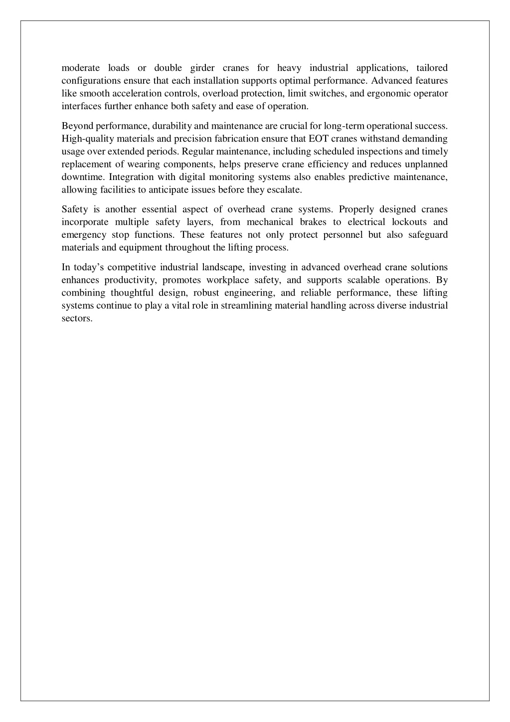 PPT - The Impact of EOT Cranes on Industrial Efficiency PowerPoint ...