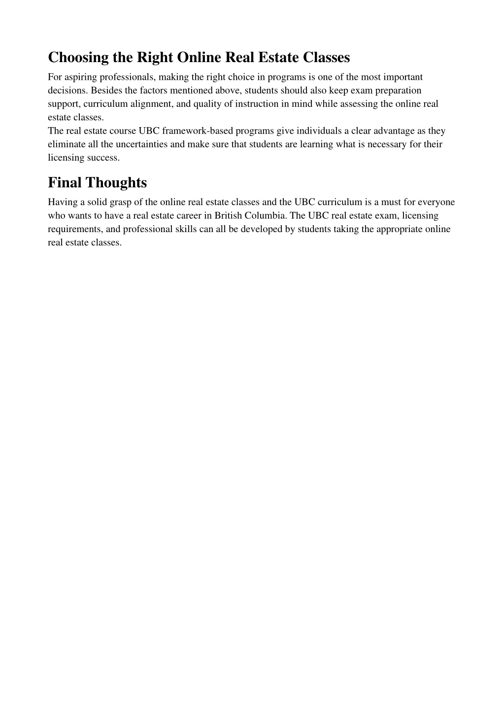PPT - Authoritative Overview of Online Real Estate Classes and UBC ...
