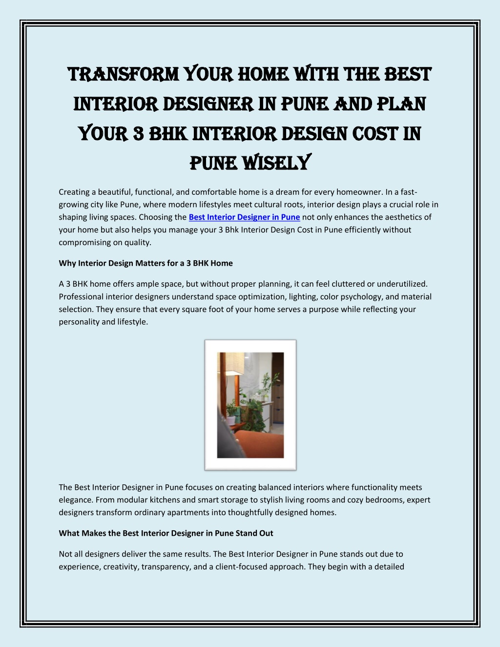 PPT - Transform Your Home with the Best Interior Designer in Pune and ...