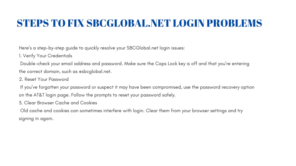 PPT - SBCGlobal.net Email Login Problems? Here's How to Fix Them ...