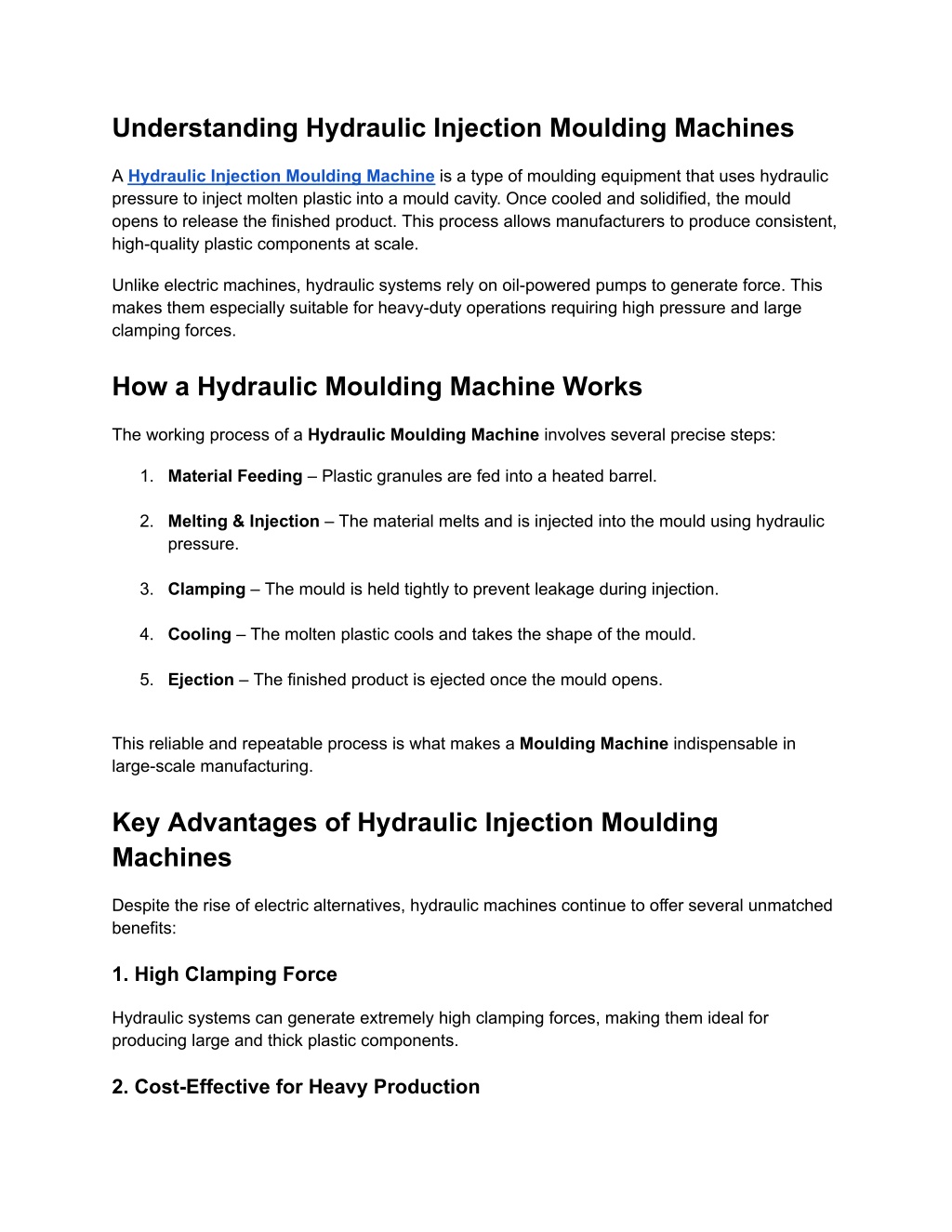 Hydraulic Injection Method PPT - The Rising Demand for Hydraulic Injection Moulding Machines in ...
