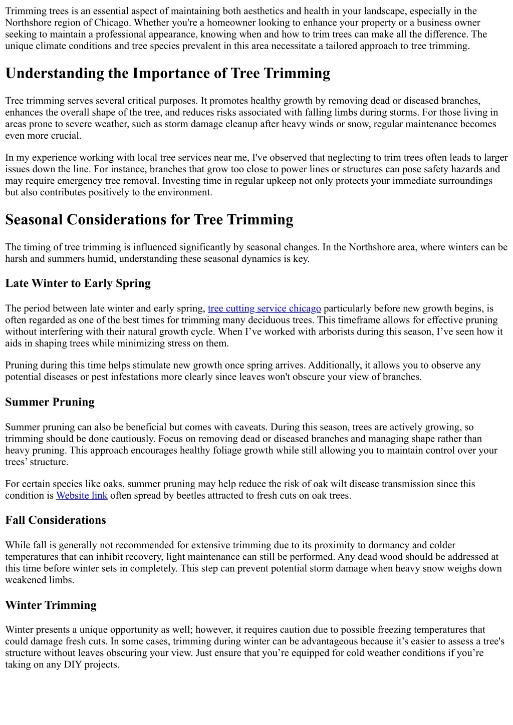 PPT - The Best Time to Trim Trees in the Northshore Region PowerPoint ...