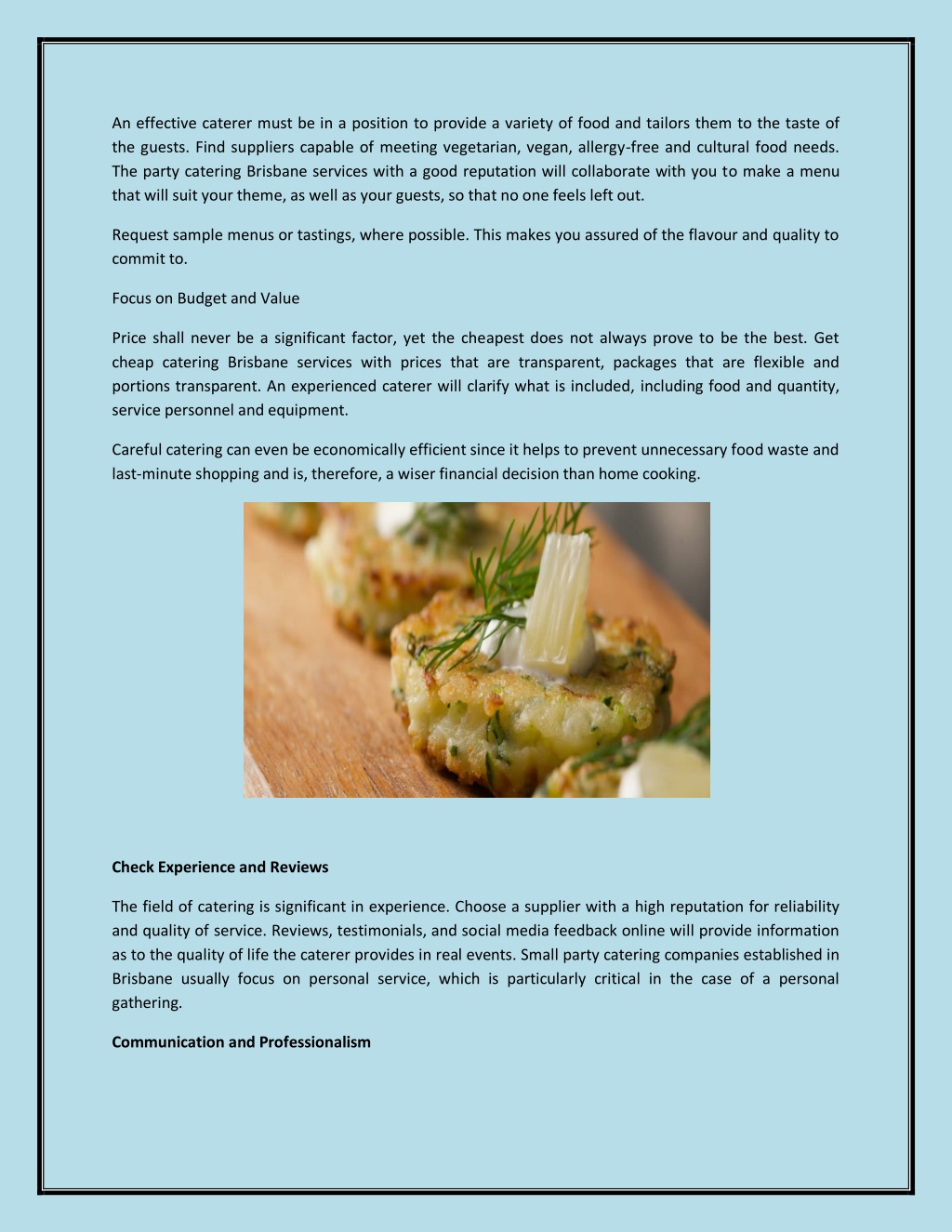 PPT - How to Choose the Right Party Caterer in Brisbane PowerPoint ...