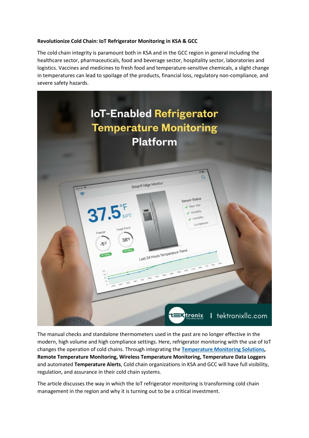 PPT - Revolutionize Cold Chain: IoT Refrigerator Monitoring in KSA ...