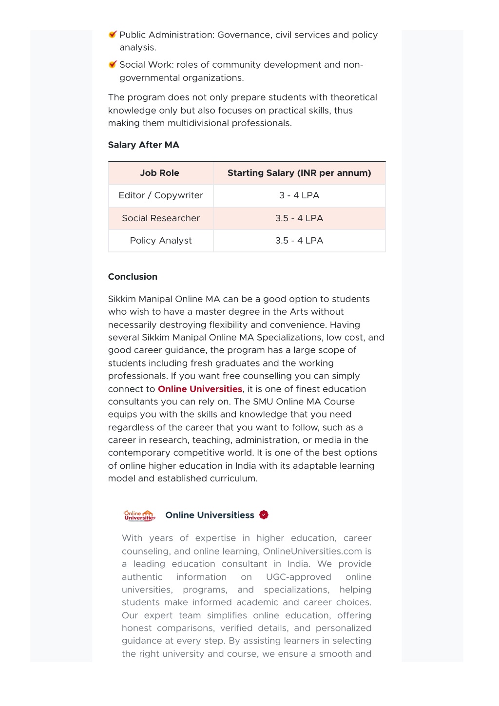 PPT - Sikkim Manipal University Online MA Review 2026: Specializations ...