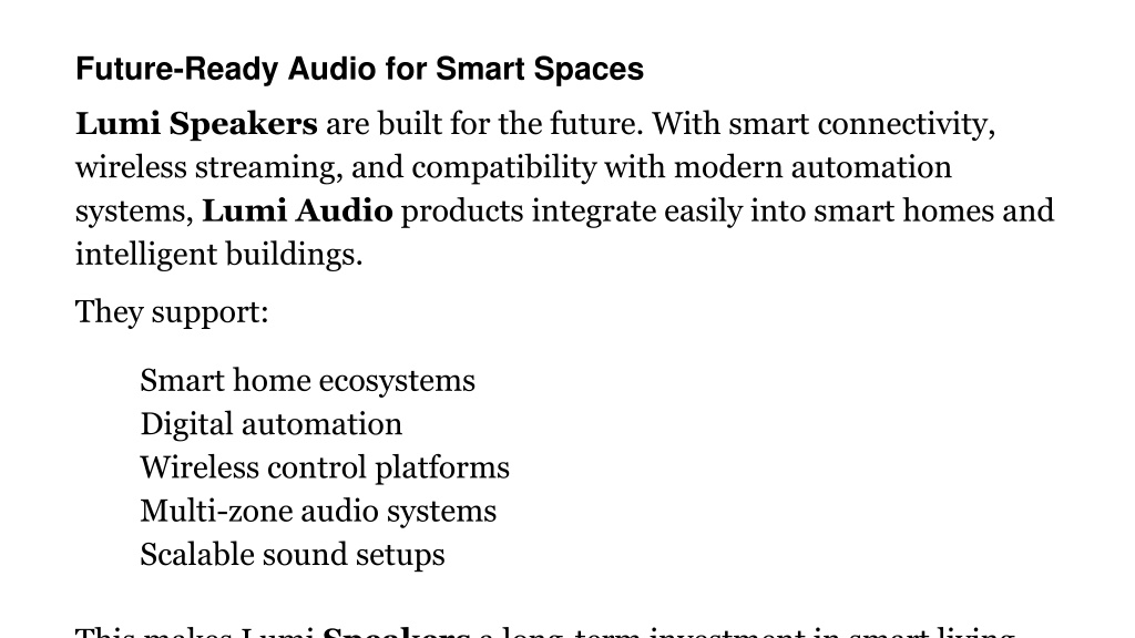 PPT - Lumi Spekaers for Smart Home Ceiling Audio Systems PowerPoint ...