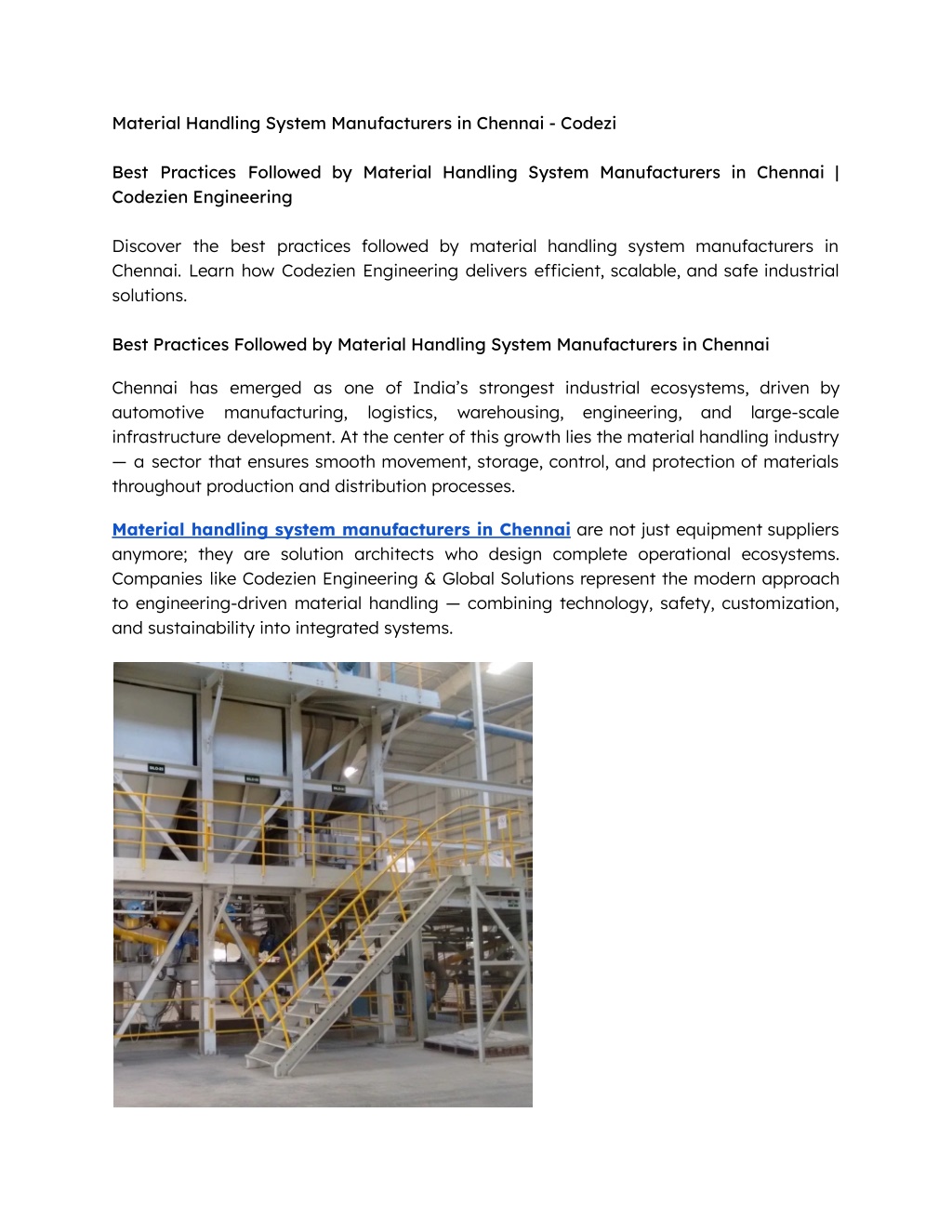 PPT - Best Practices Followed by Material Handling System Manufacturers ...