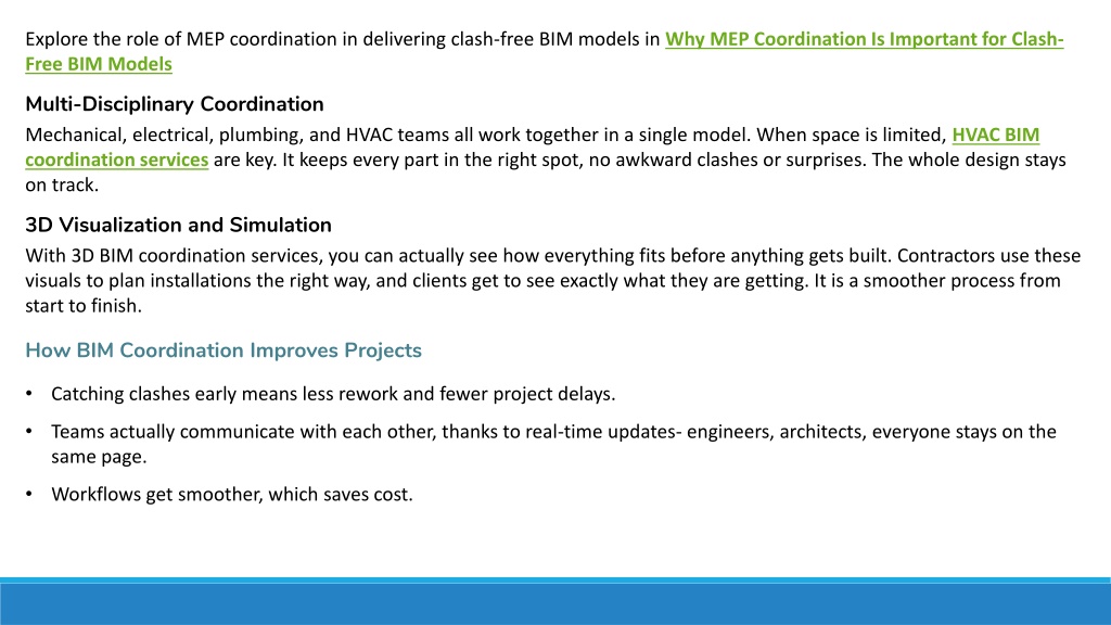 PPT - The Role of BIM Coordination in Delivering Clash-Free Models ...