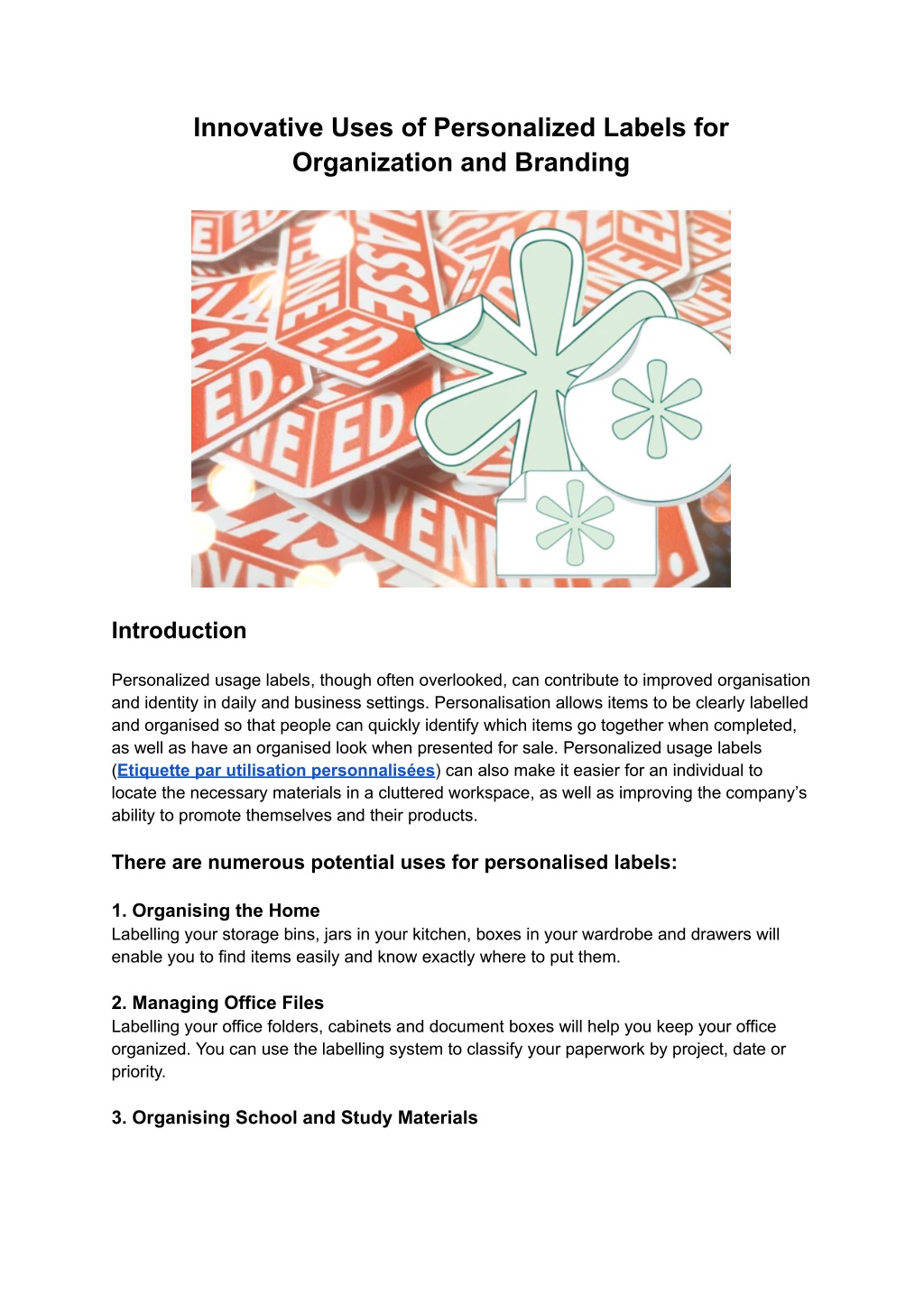 Personal Label Example PPT - Innovative Uses of Personalized Labels for Organization and ...