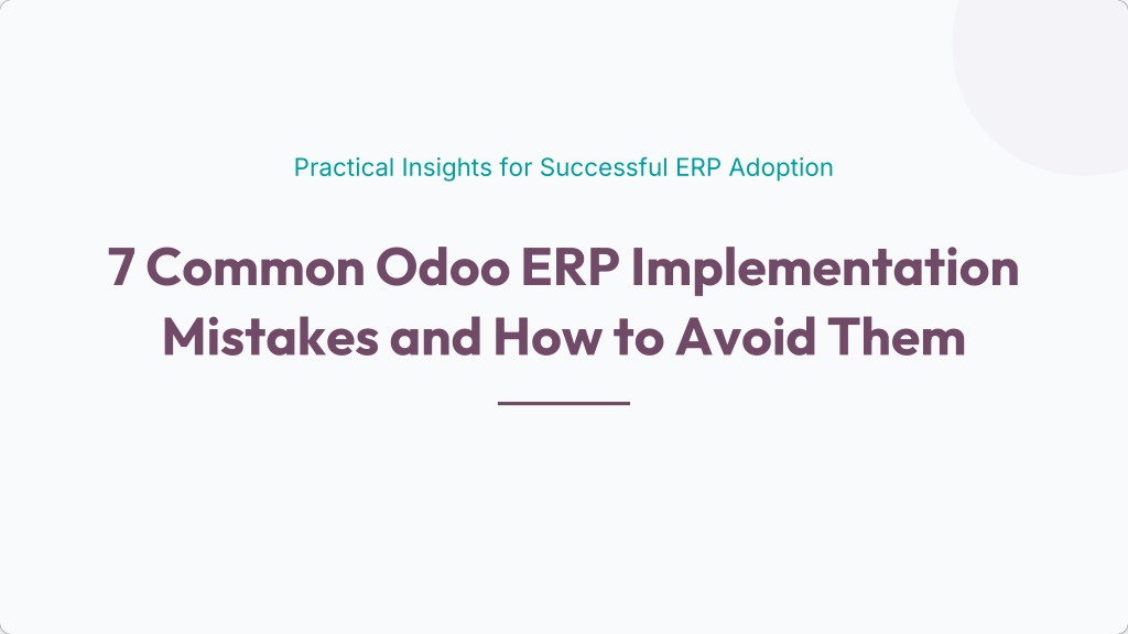 PPT - 7 Common Odoo ERP Implementation Mistakes and How to Avoid Them ...