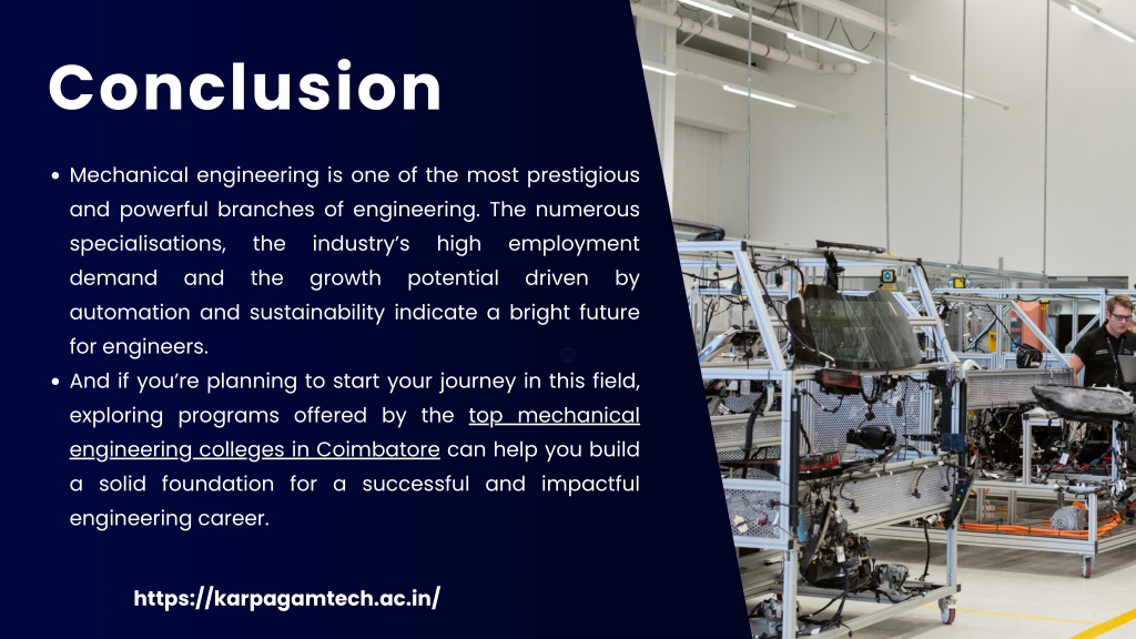 Conclusion Engineer PPT - Branches of Mechanical Engineering: Key Specializations and ...