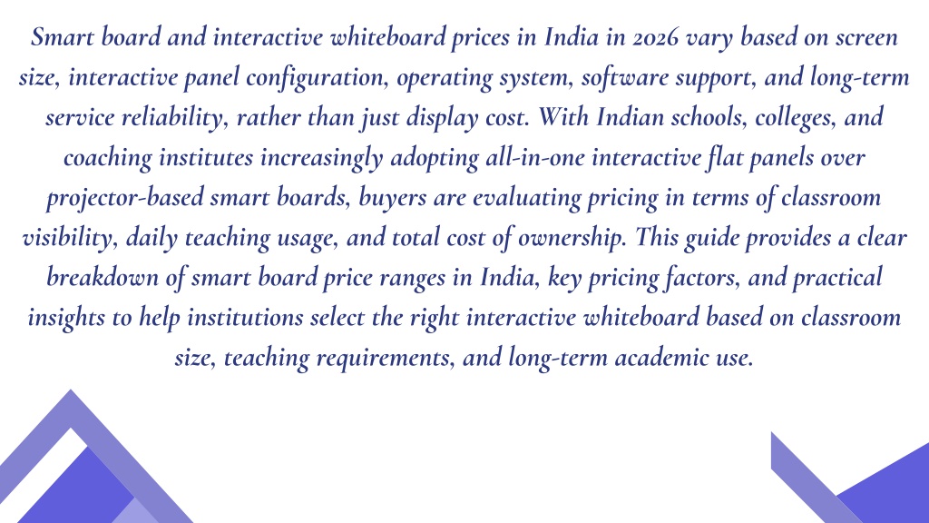 PPT - Smart Board & Interactive White Board Price in India 2026 Guide ...