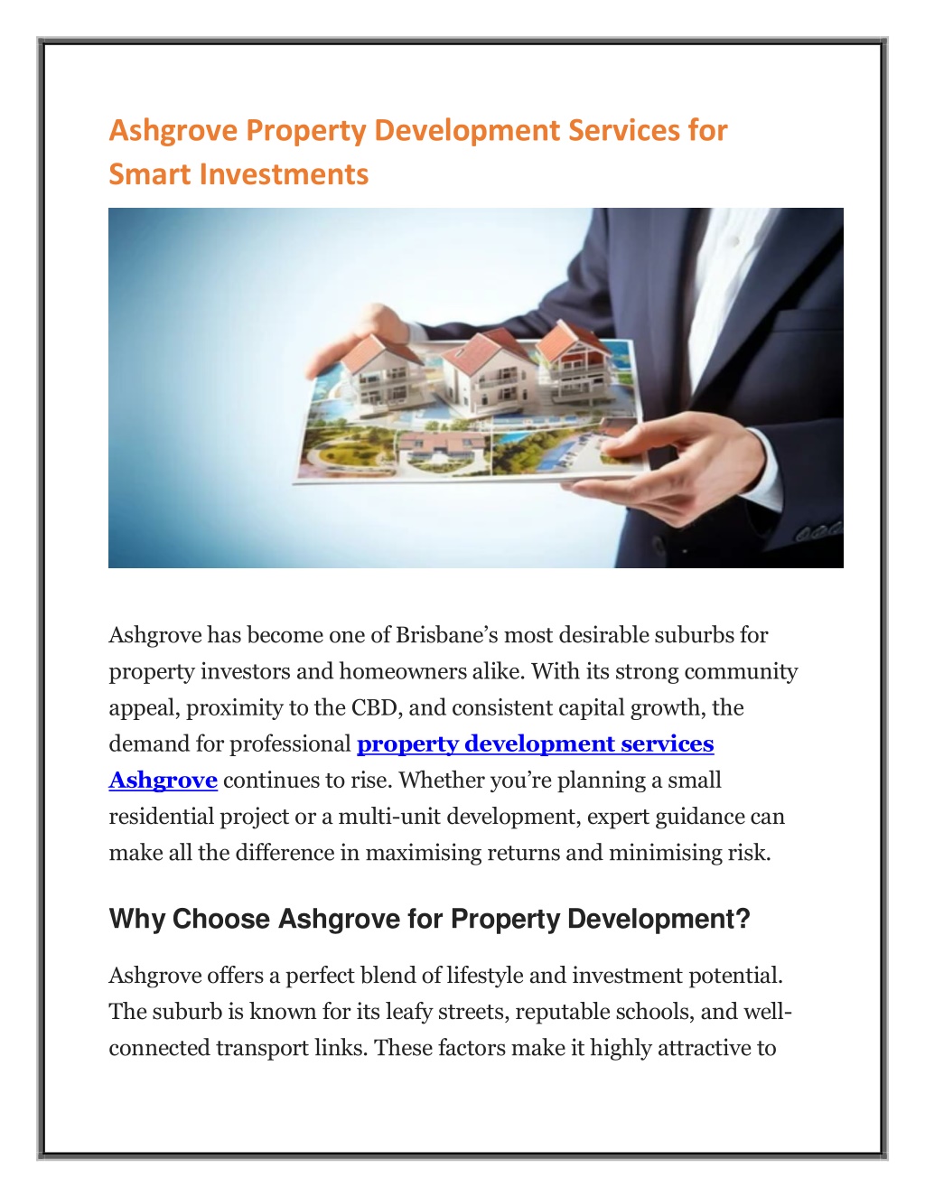 PPT - Ashgrove Property Development Services for Smart Investments ...