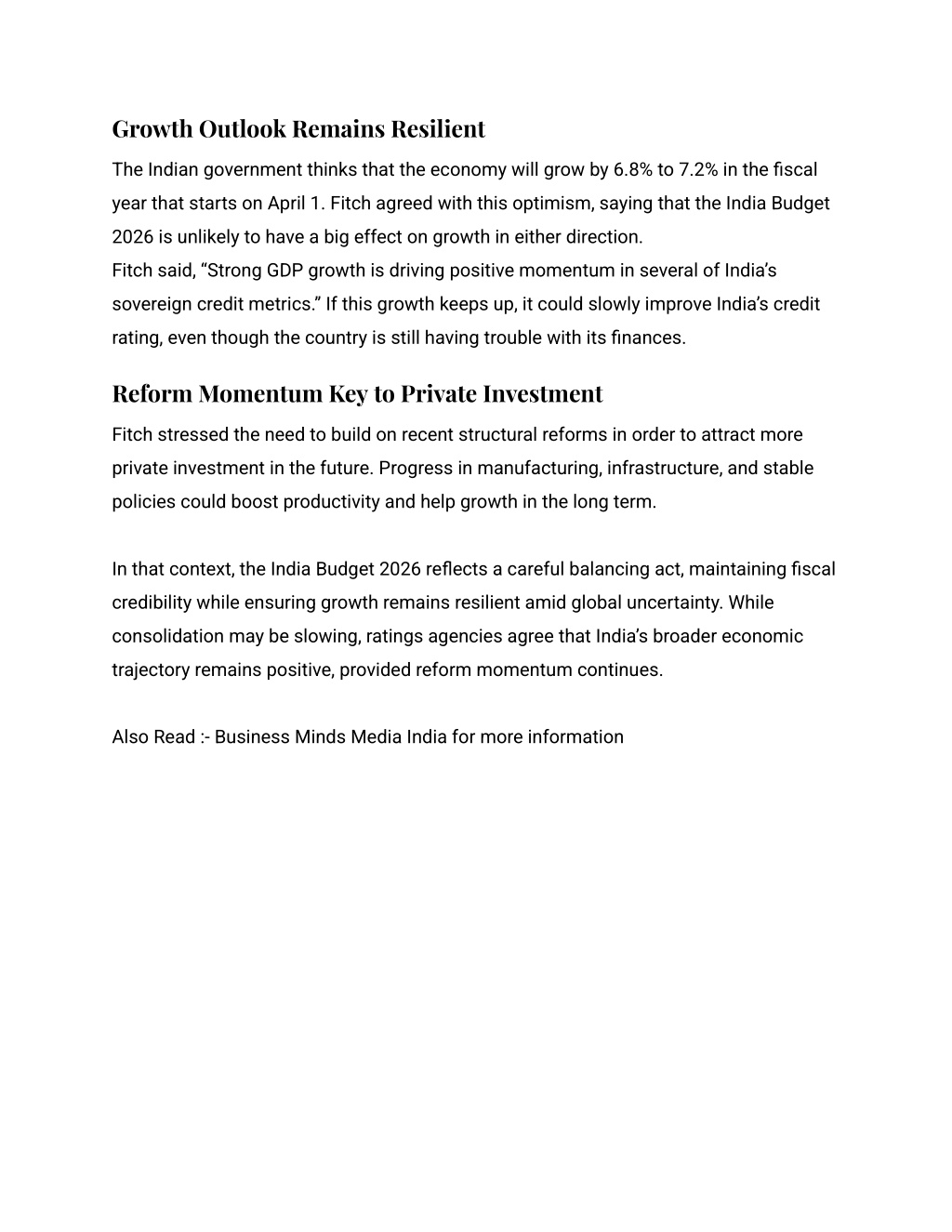 PPT - Fitch Calls India Budget 2026 Broadly Neutral for Growth ...