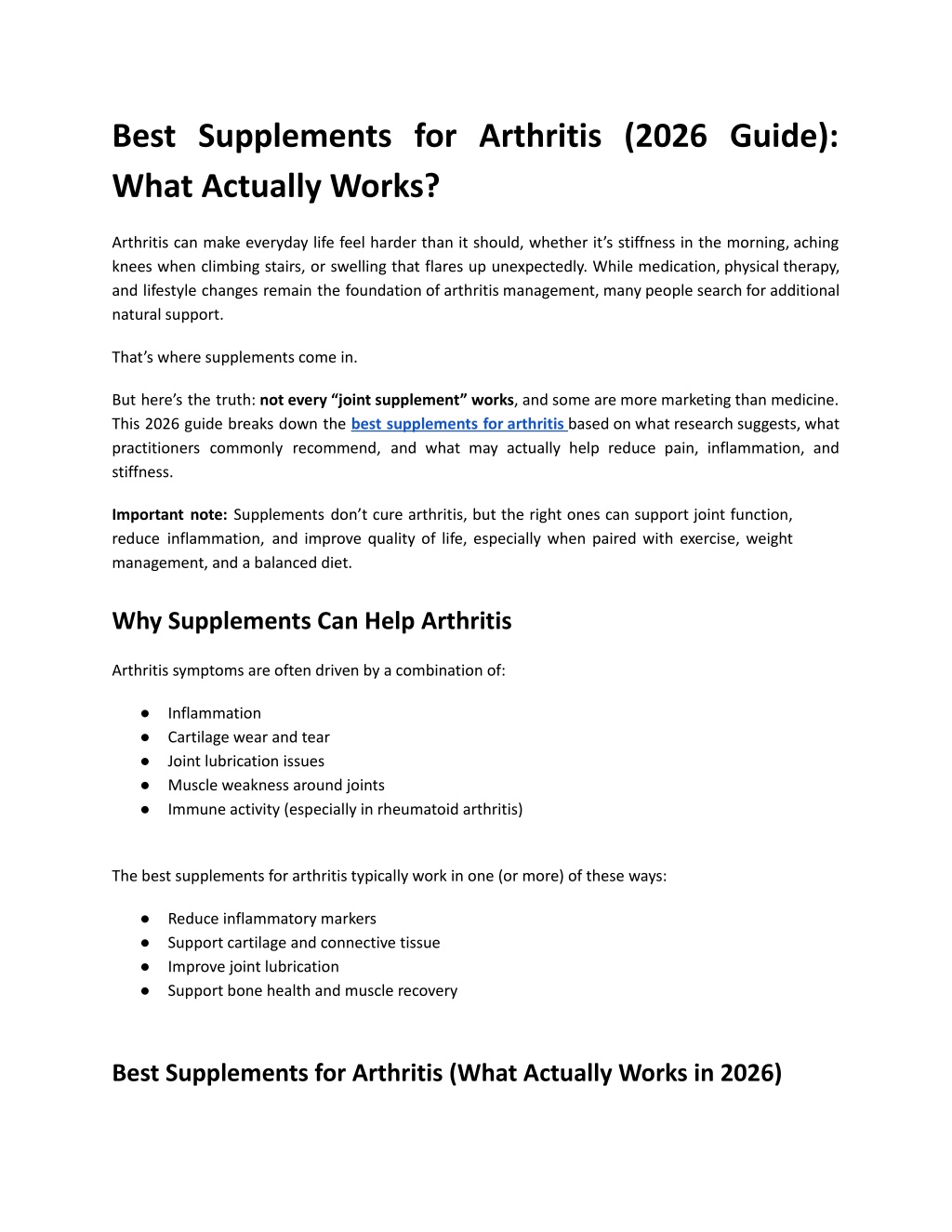PPT Best Supplements For Arthritis 2026 Guide What Actually Works Best Supplements For Arthritis 2026 Guide What L 