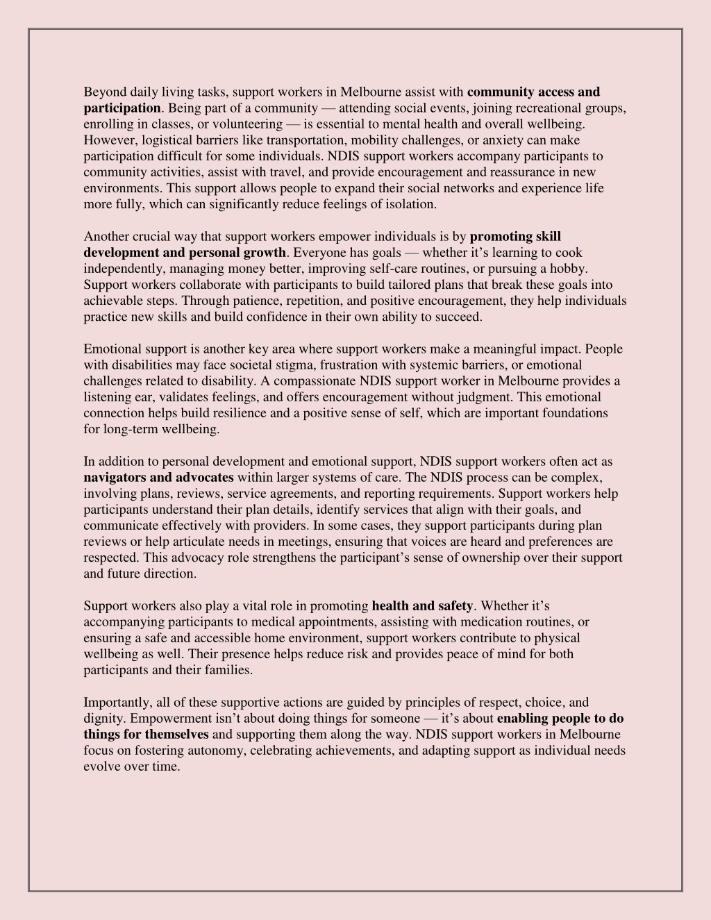 PPT - How NDIS Support Workers in Melbourne Empower People With ...