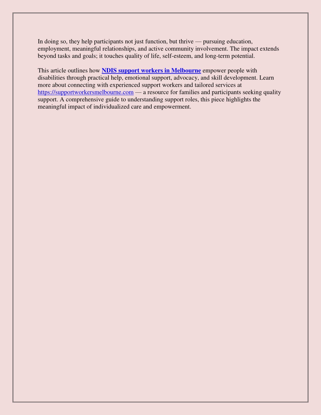PPT - How NDIS Support Workers in Melbourne Empower People With ...
