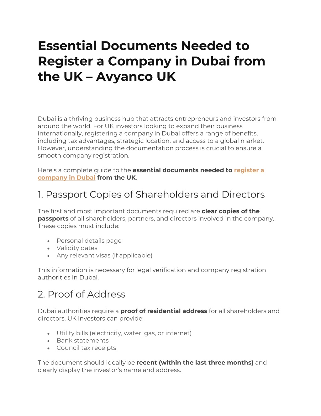 PPT - Essential Documents Needed to Register a Company in Dubai from ...