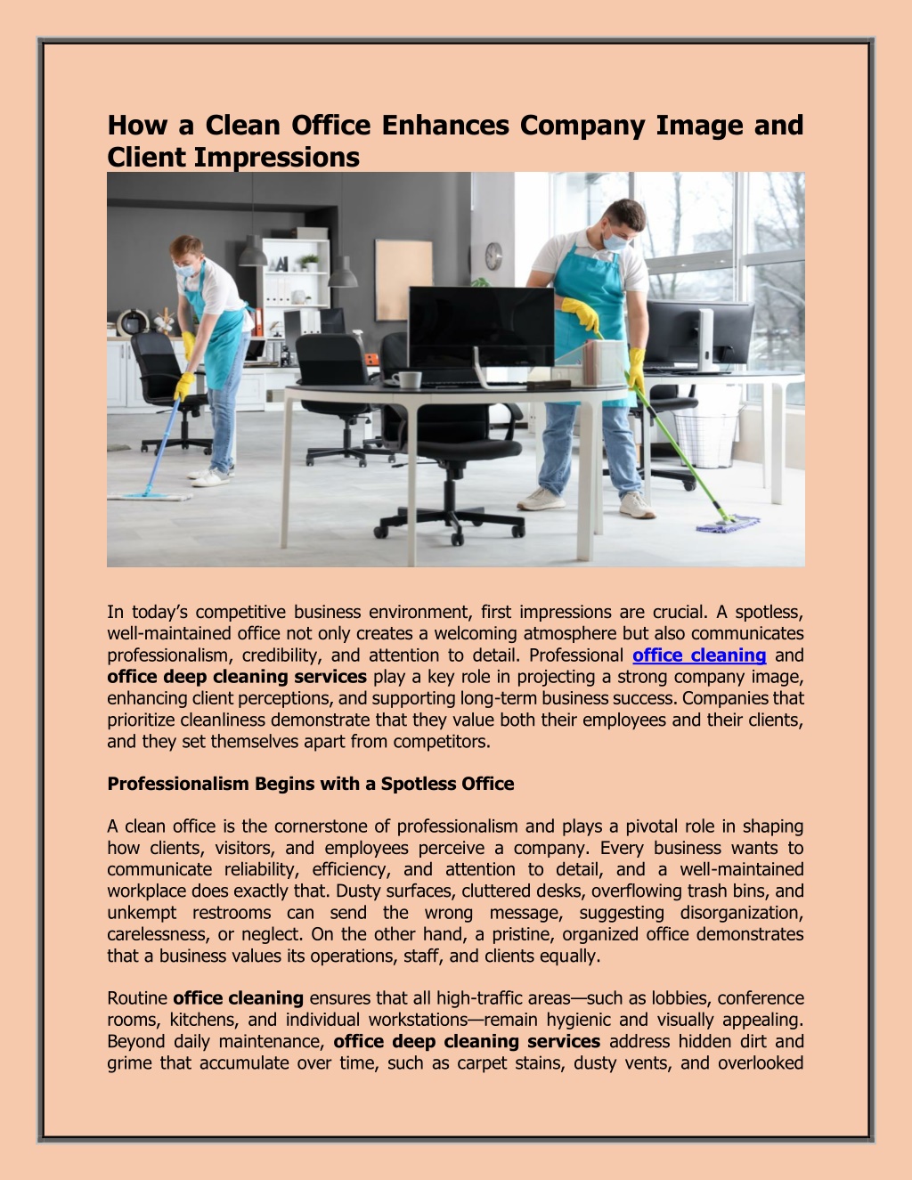 PPT - How a Clean Office Enhances Company Image and Client Impressions ...
