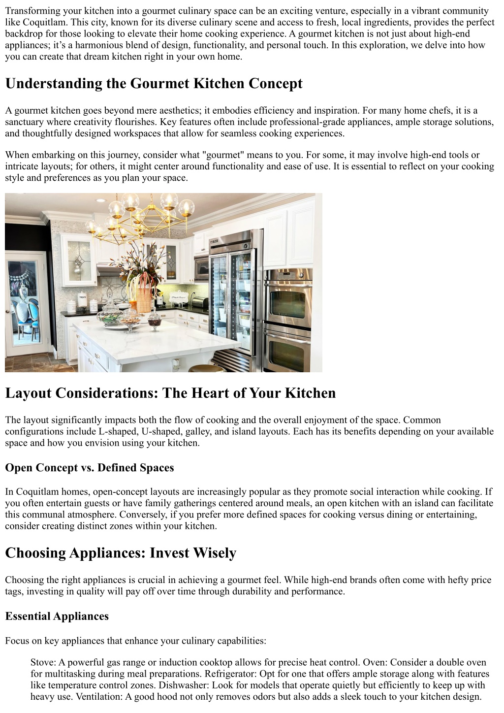 PPT - How to Create a Gourmet Kitchen in Your Coquitlam Home PowerPoint ...