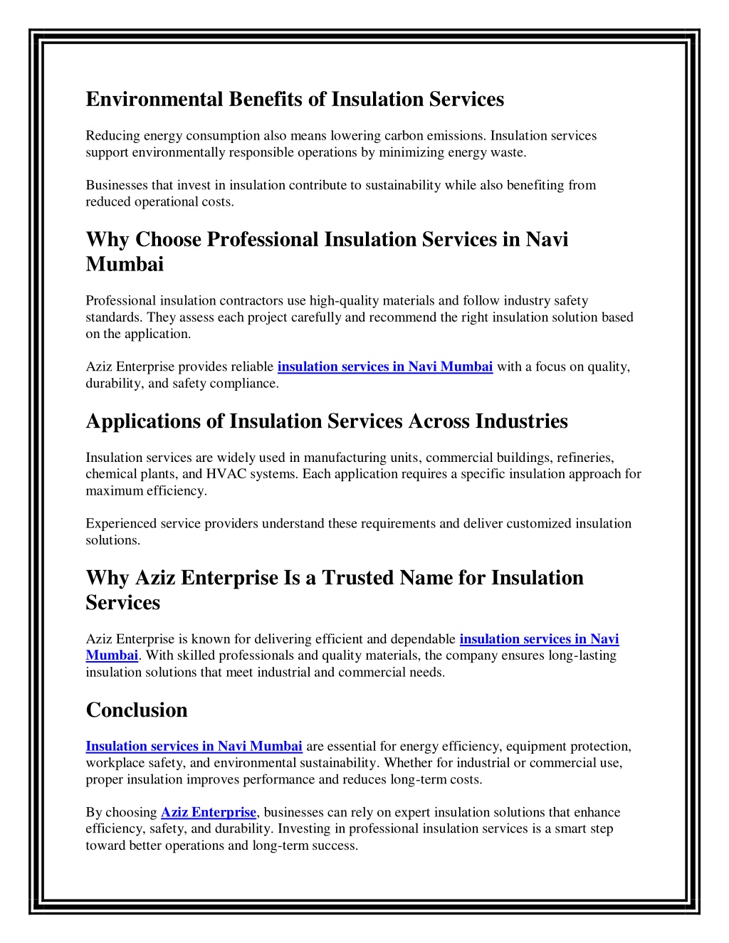 PPT - What Are Insulation Services in Navi Mumbai and Why Are They ...