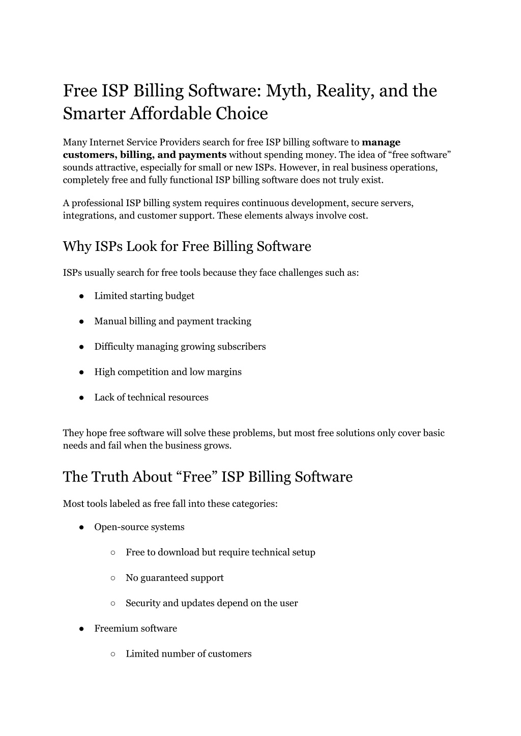 PPT - Free ISP Billing Software_ Myth, Reality, and the Smarter ...