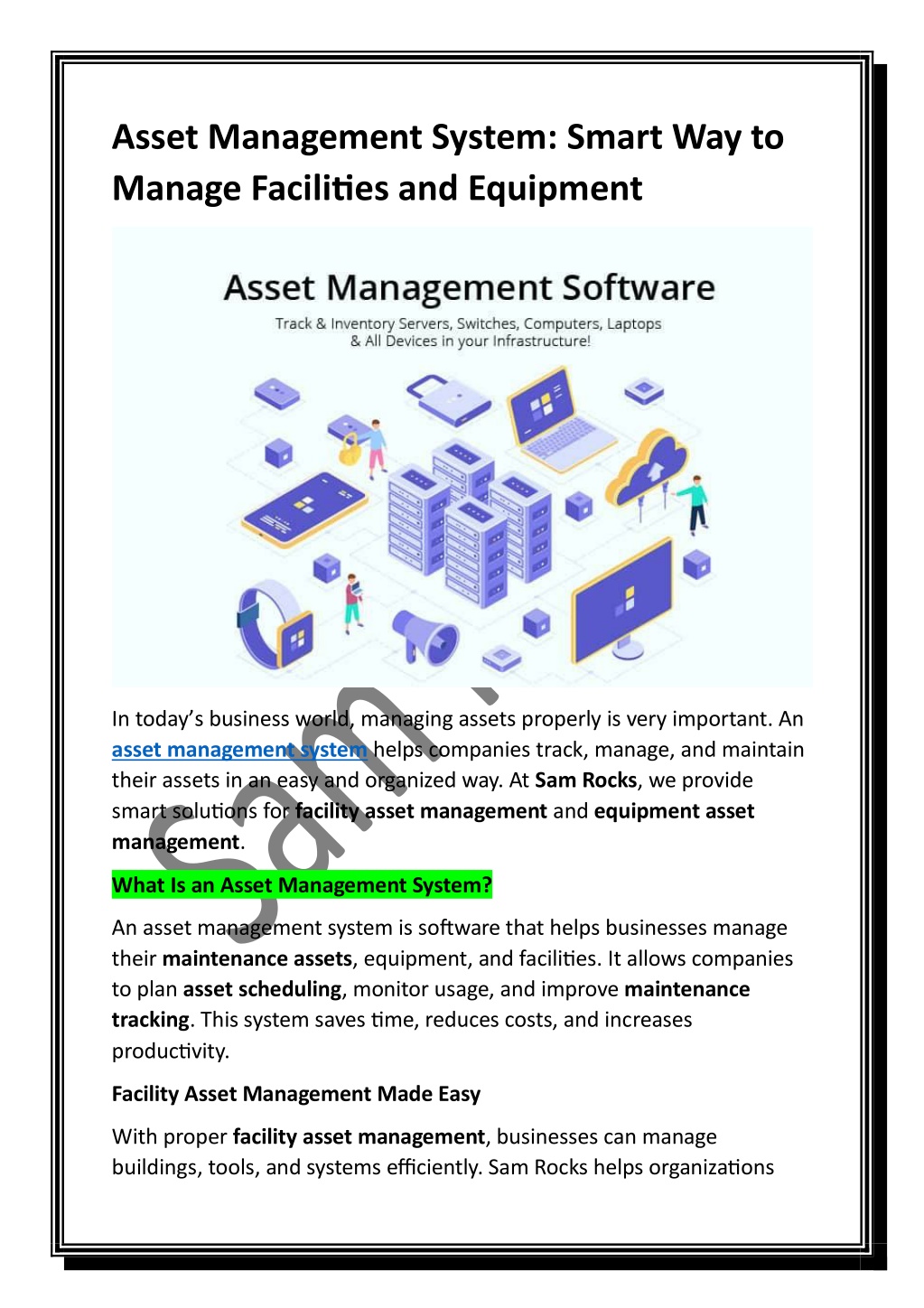 PPT - Asset Management System: Smart Way to Manage Facilities and ...