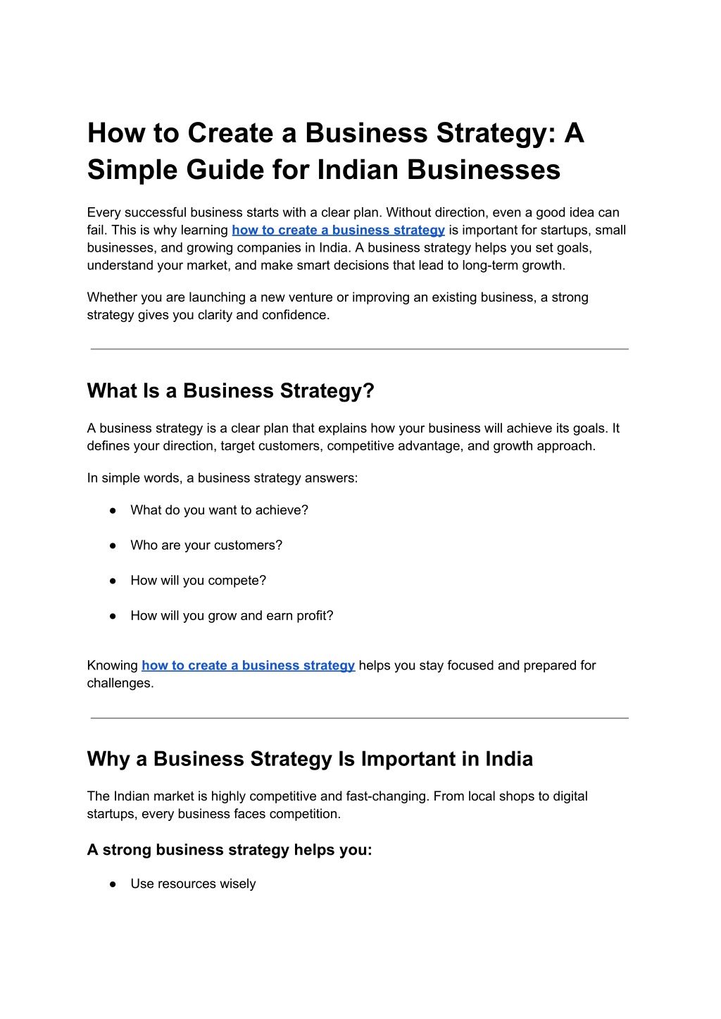 PPT - How to Create a Business Strategy: A Simple Guide for Indian ...
