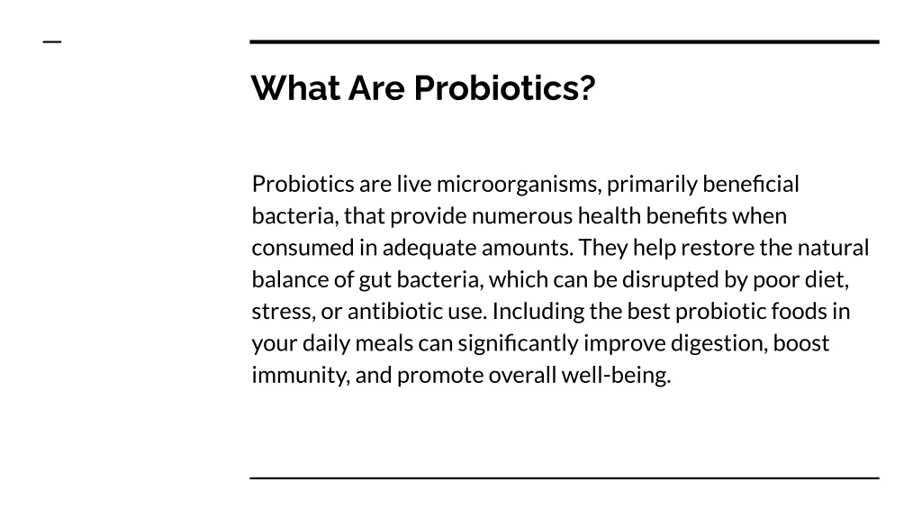 PPT - Best Probiotic Foods_ Nourish Your Gut for Optimal Health ...