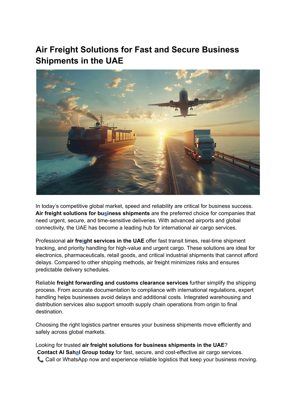 PPT - Air Freight Solutions for Fast and Secure Business Shipments in ...