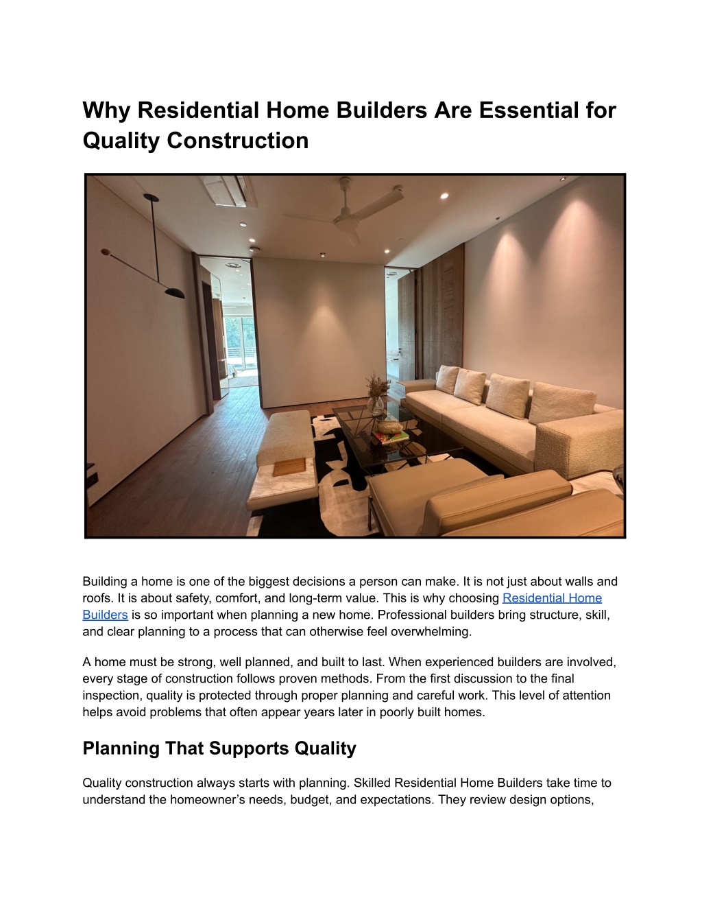 PPT - Why Residential Home Builders Are Key to Strong and Reliable ...