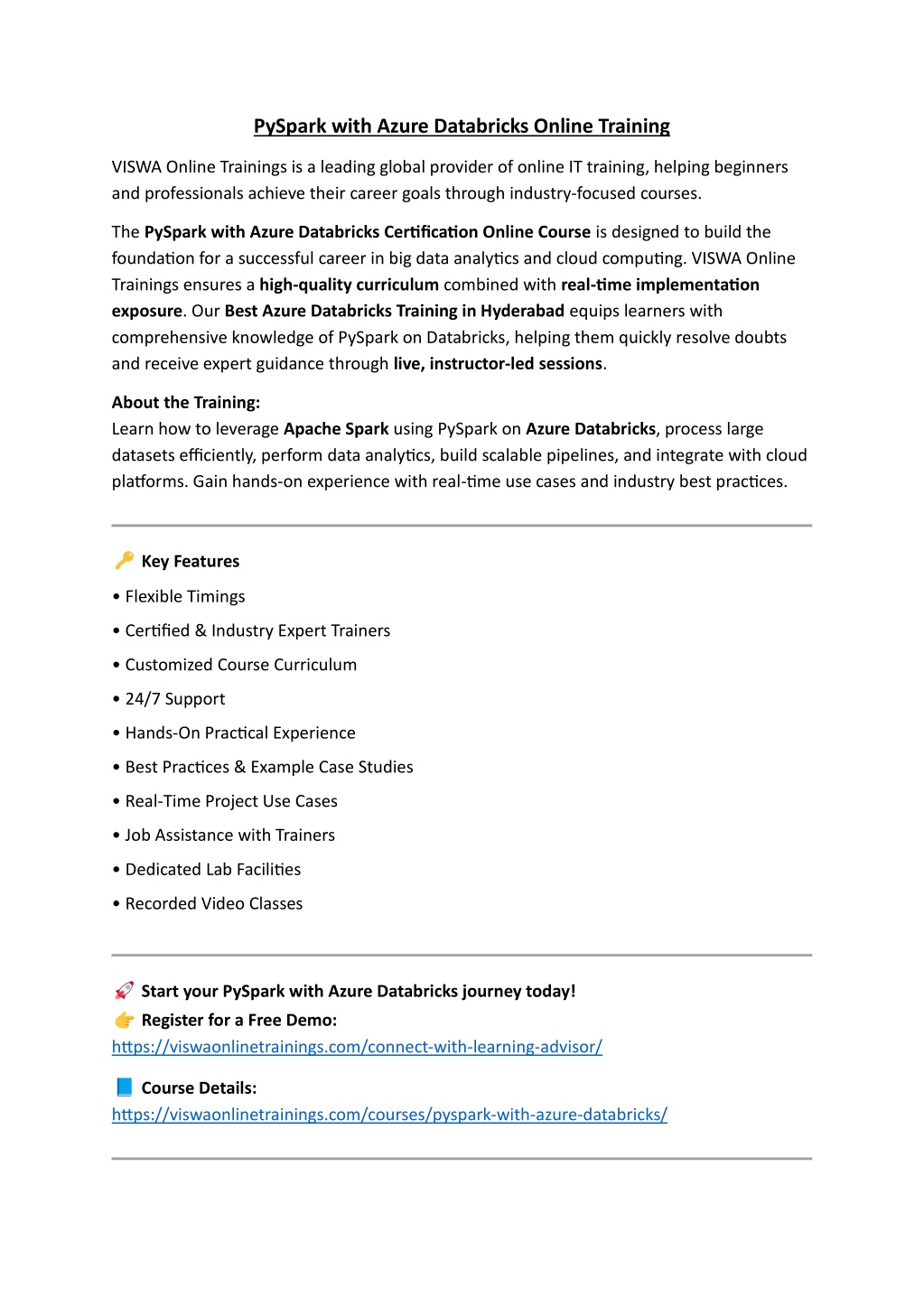 PPT PySpark with Azure Databricks Training Institute Certification