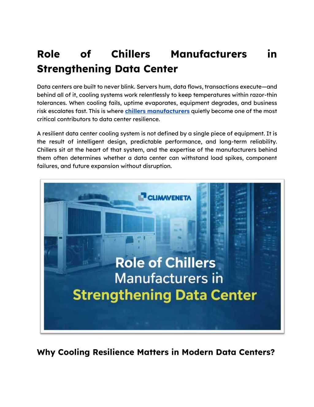 PPT - Role of Chillers Manufacturers in Strengthening Data Center ...